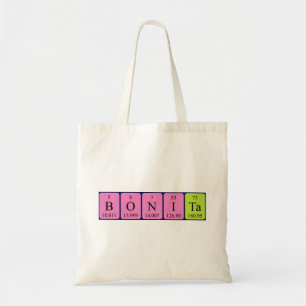 Bonita tabla periódica nombre de la bolsa