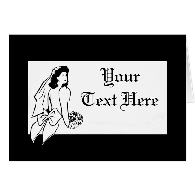 Bonita tarjeta Boda de novia (Anverso (Horizontal))