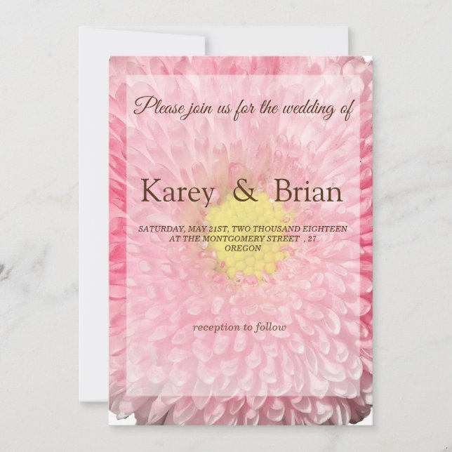 Bonita tarjeta Boda floral (Anverso)