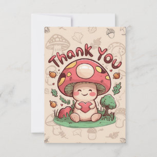 Bonita tarjeta de agradecimiento para hongos