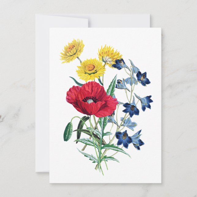 Bonita tarjeta de Bouquet de Flor Silvestre (Anverso)
