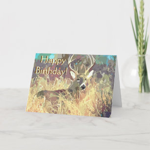 Bonita tarjeta de cumpleaños de ciervos
