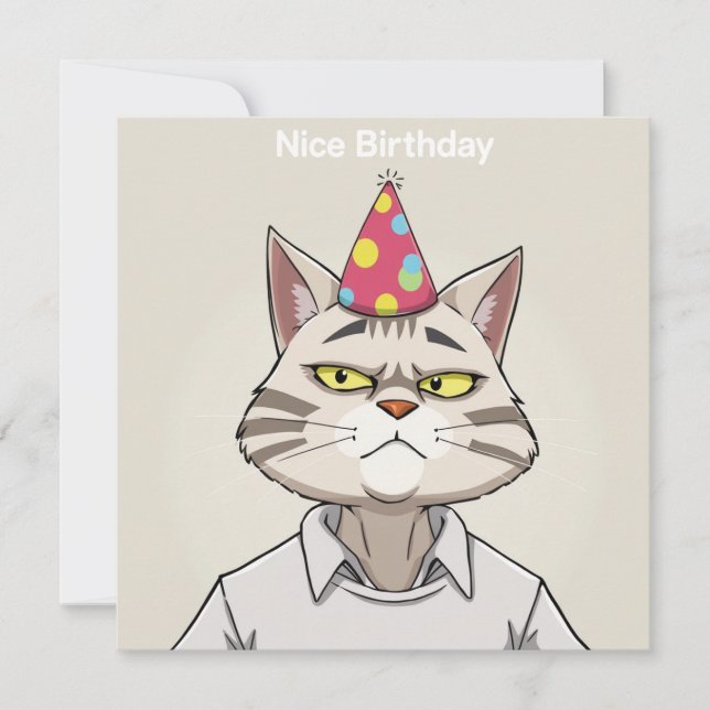 Bonita tarjeta de cumpleaños - Edición para gato (Anverso)