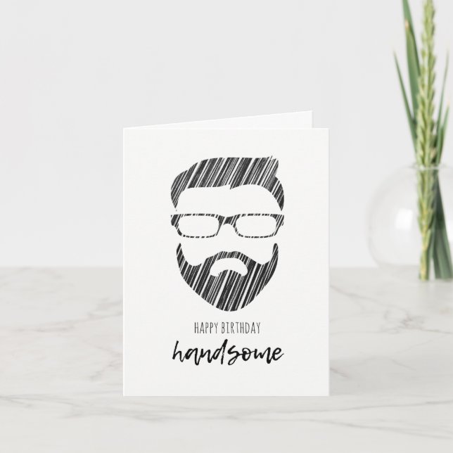 Bonita tarjeta de cumpleaños feliz Hipster (Anverso)