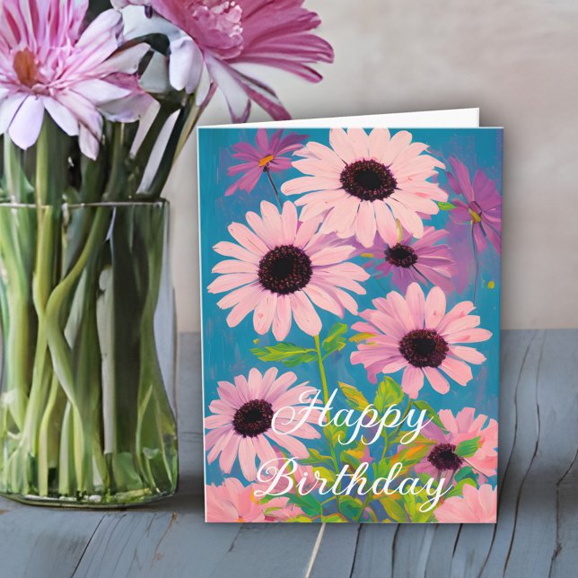 Bonita tarjeta de cumpleaños feliz Spring Pink Dai (Subido por el creador)