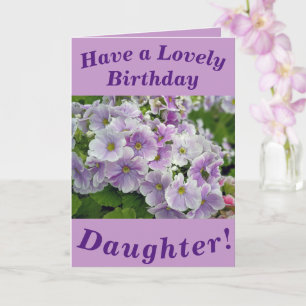 Bonita tarjeta de cumpleaños floral rosa para hija