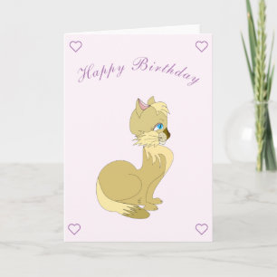 Bonita tarjeta de cumpleaños para gatos - Personal