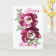 Bonita tarjeta de cumpleaños para las orquídeas de (Yellow Flower)