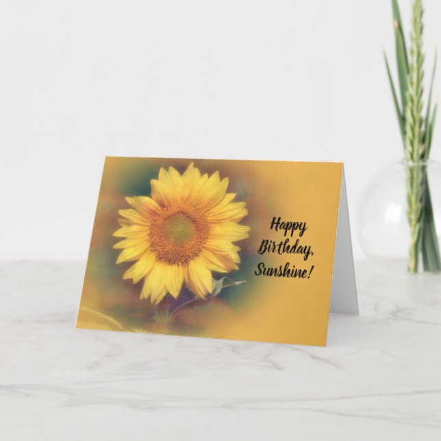 Bonita tarjeta de cumpleaños Sunshine Sunflower (Anverso)