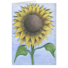 Bonita tarjeta de dibujo de girasol