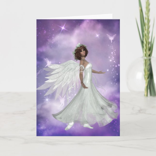 Bonita tarjeta de felicitación Angel Design 3 (Anverso)