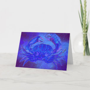 Bonita tarjeta de felicitación de cangrejo azul