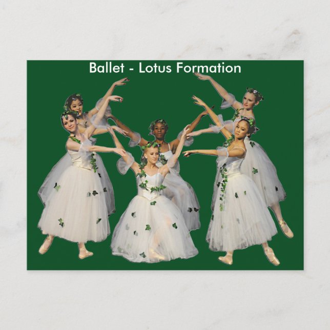 Bonita tarjeta de formación de Lotus Ballet (Anverso)