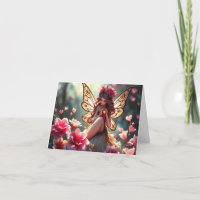 Bonita tarjeta de hadas románticas de lujo