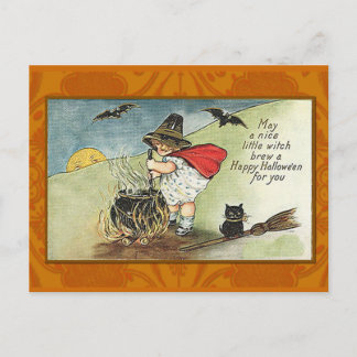 Bonita tarjeta de halloween para brujas