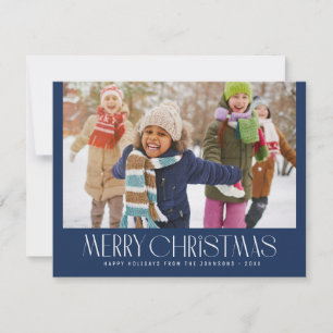 Bonita tarjeta de navidad navideña con foto corta