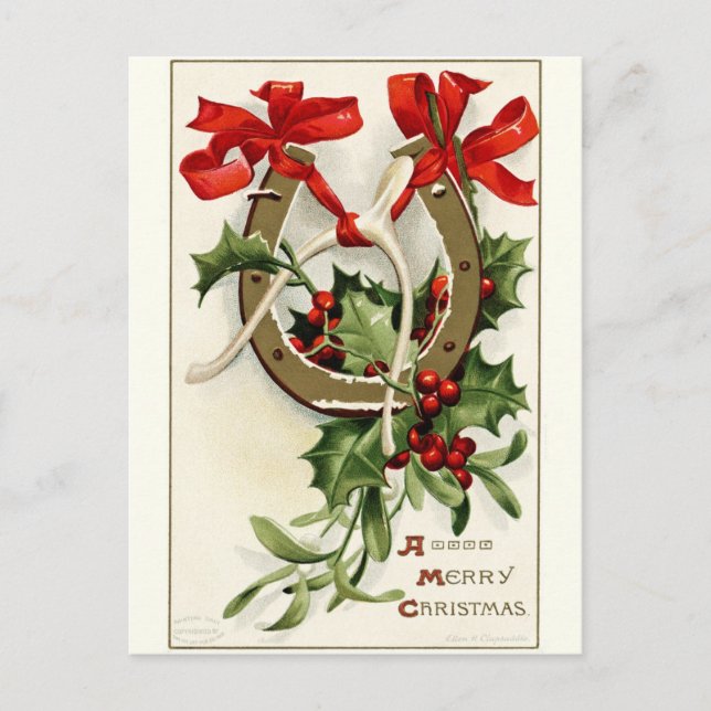 Bonita tarjeta de Navidad vintage (Anverso)