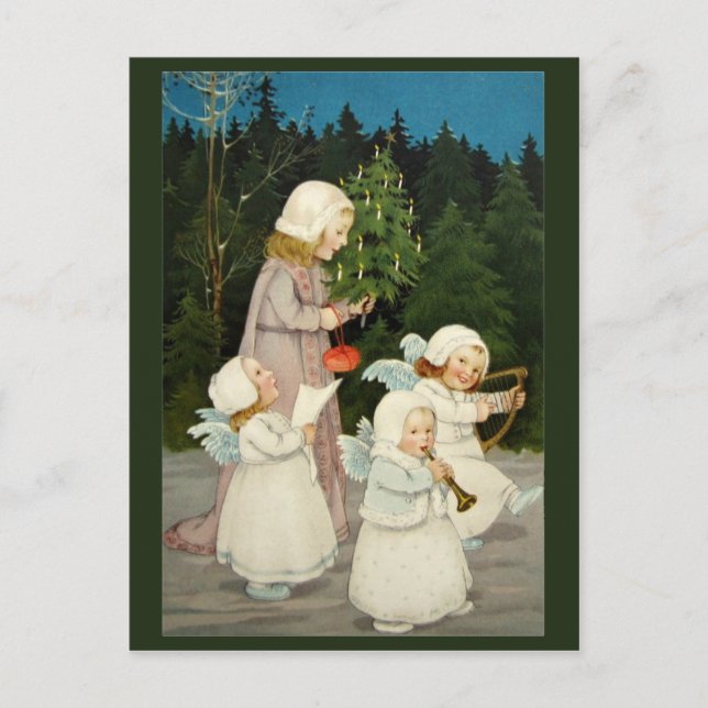 Bonita tarjeta de Navidad vintage (Anverso)