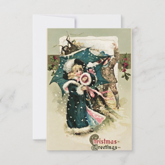 Bonita tarjeta de Navidad vintage (Anverso)