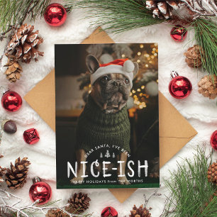 Bonita tarjeta de Navidades de perros traviesos o 