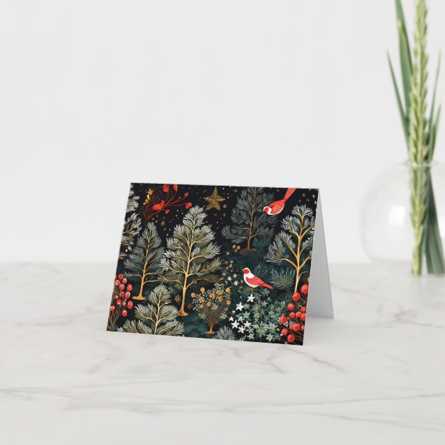 Bonita tarjeta de Navidades retro (Anverso)