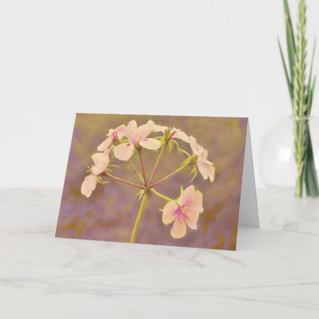 Bonita tarjeta de notas de arte de flores rosa pál (Anverso)