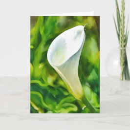 Bonita tarjeta de notas de arte White Calla Lily G