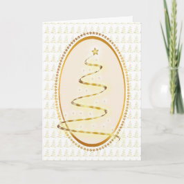 Bonita tarjeta de Personalizable Gold Christmas Tr