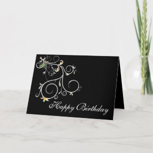 Bonita tarjeta de Personalizable Scrollwork Vines 