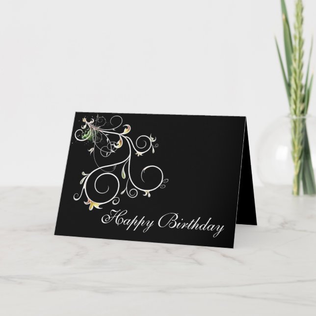 Bonita tarjeta de Personalizable Scrollwork Vines  (Anverso)
