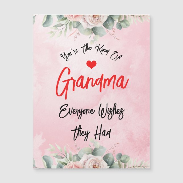 Bonita tarjeta de Personalizado de abuela para el  (Anverso)