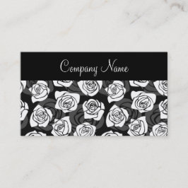 Bonita tarjeta de presentación de rosas blancas y 