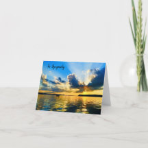 Bonita tarjeta de simpatía por el atardecer en bla