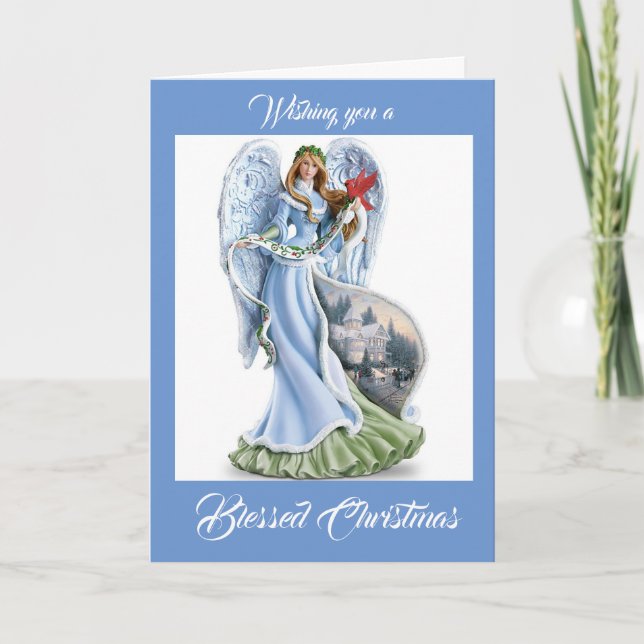 Bonita tarjeta de vacaciones horneada Angel Navida (Anverso)
