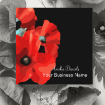 Bonita tarjeta de visita Red Poppy