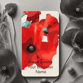 Bonita tarjeta de visita Red Poppy