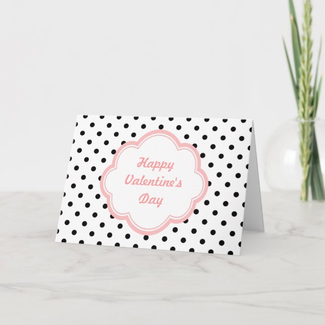 Bonita tarjeta El día de San Valentín de puntos de (Anverso)