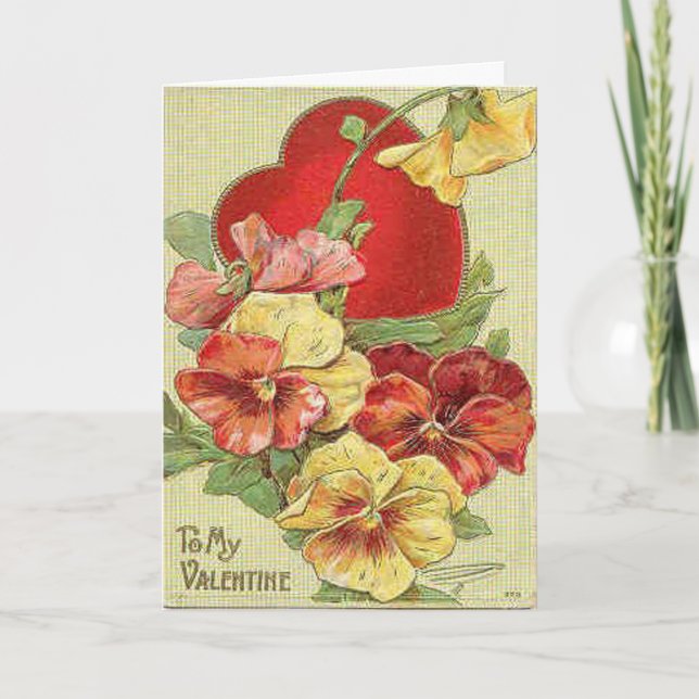 Bonita tarjeta El día de San Valentín floral (Anverso)