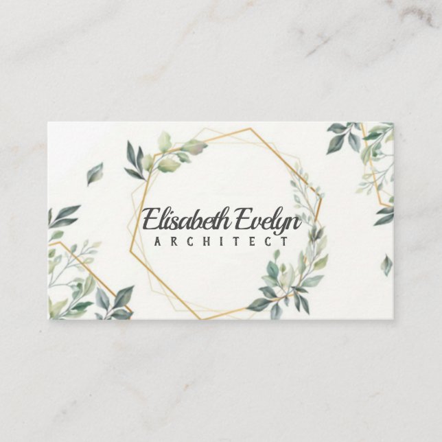 Bonita tarjeta floral con dorado (Anverso)