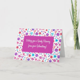 Bonita tarjeta floral para recuperarse de una espl