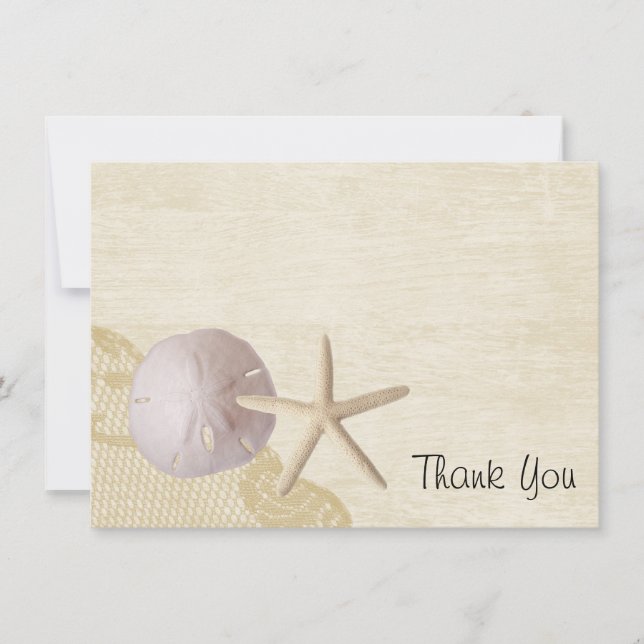 Bonita tarjeta plana de playa (Anverso)