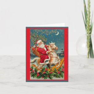 Bonita tarjeta retro clásica de Navidad vintage