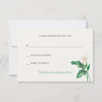 Bonita tarjeta RSVP de Calla Lily