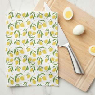 Bonita toalla de cocina de limón amarillo