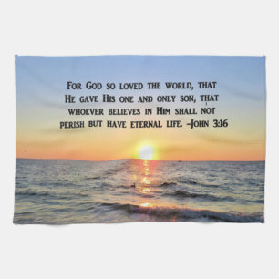 BONITA TOALLA DE PLATOS JOHN 3:16
