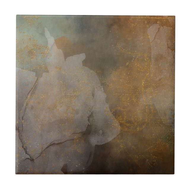 Bonitas baldosas caseras doradas y marrones (Frente)