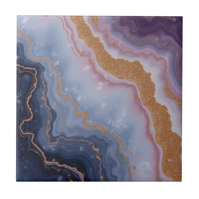 Bonitas baldosas de hogar color rosa dorado púrpur (Frente)