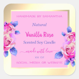 Bonitas etiquetas de empaquetado de productos rosa