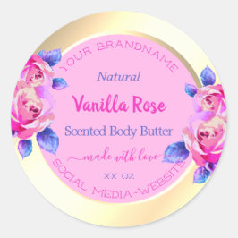 Bonitas etiquetas de empaquetado de productos rosa