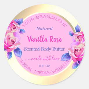 Bonitas etiquetas de empaquetado de productos rosa